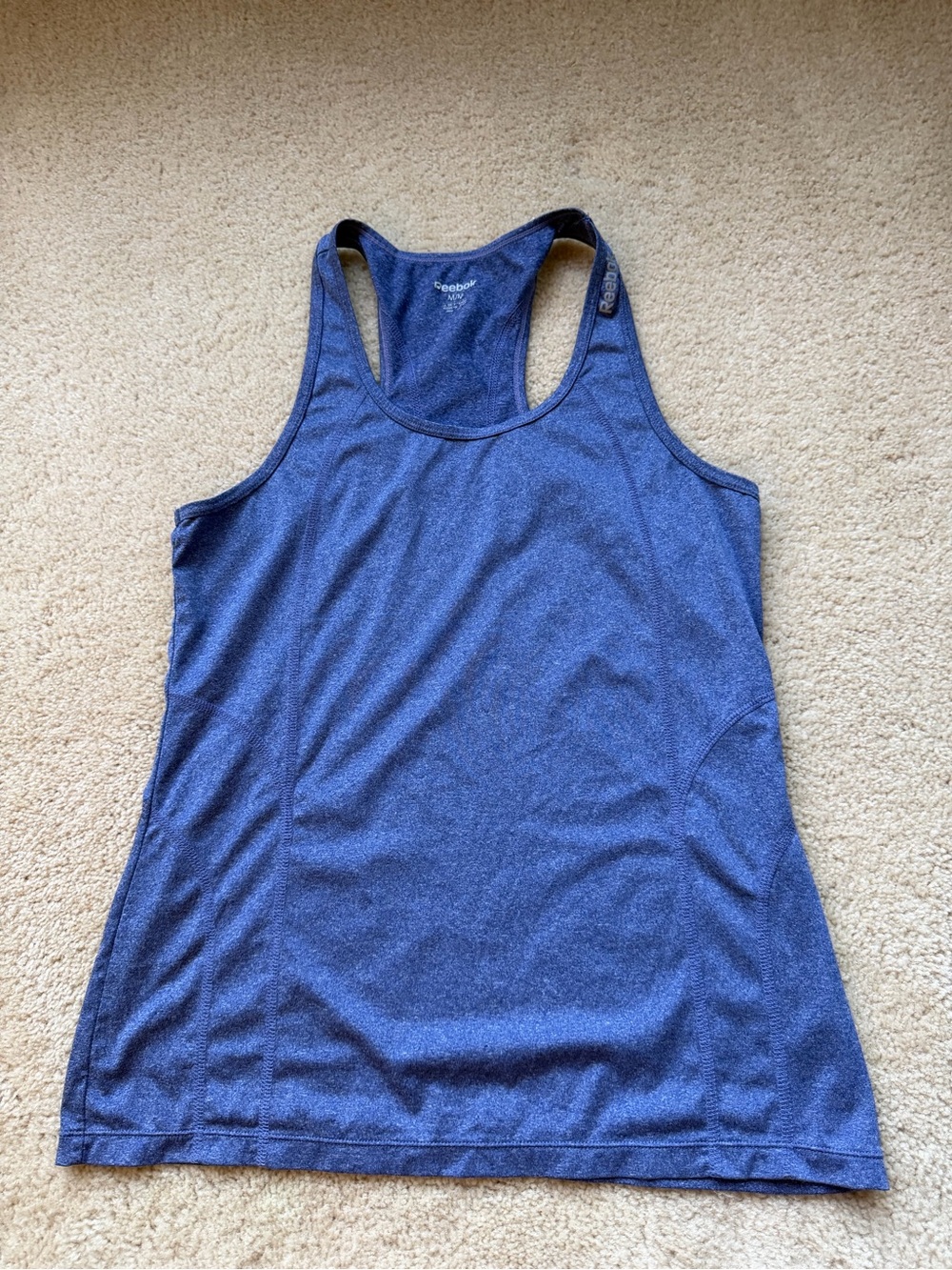 Reebok Women’s Heathered Blue Racerback Tank Top - M - VGUC